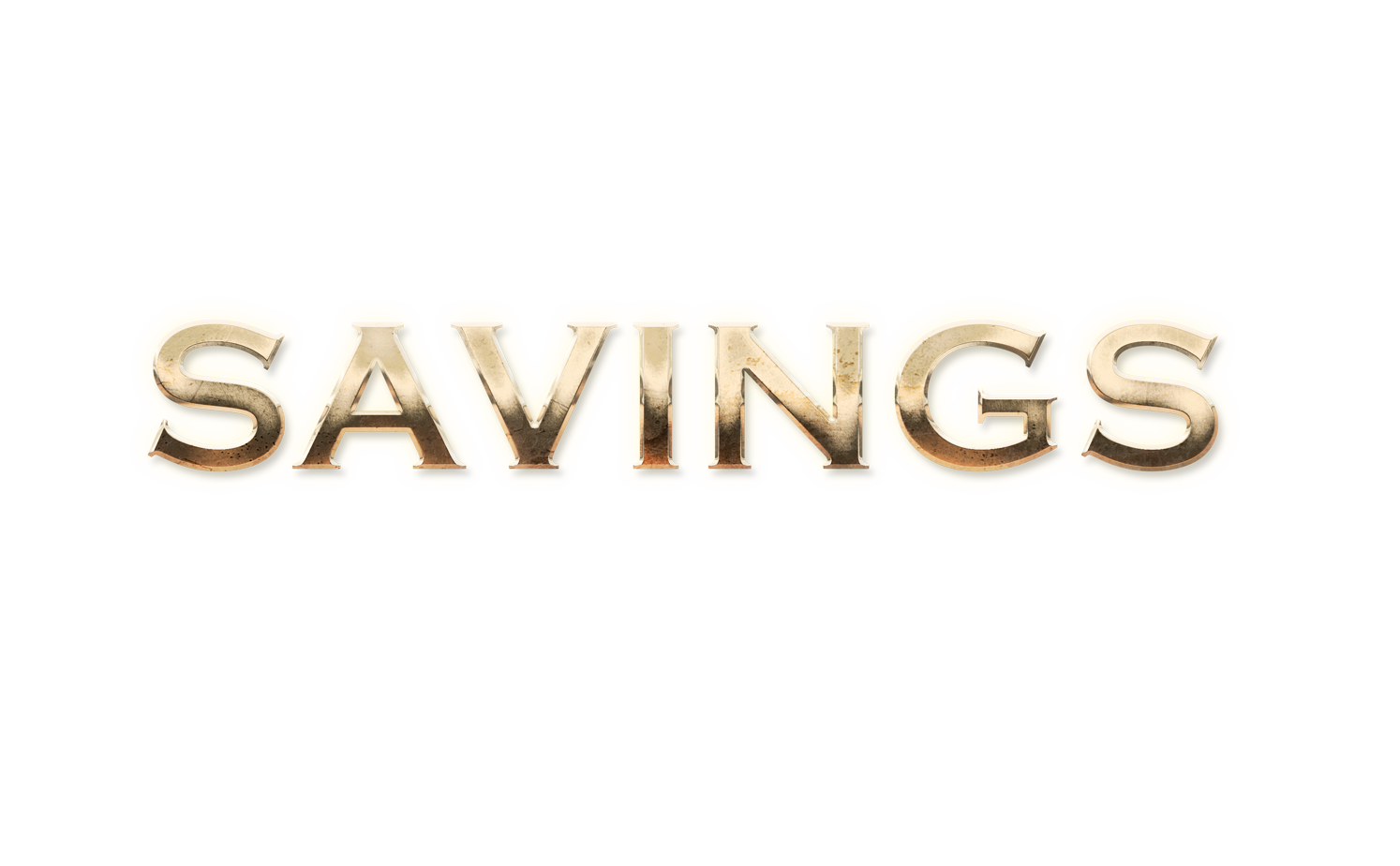 WORD SAVINGS gold text effects art typography PNG images free